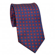 Corbata 100% seda jacquard HOWARDS LONDON,azul marino / rojo